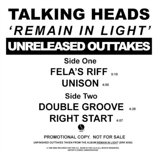 Copertina ‘Remain in Light’ Unreleased Outtakes