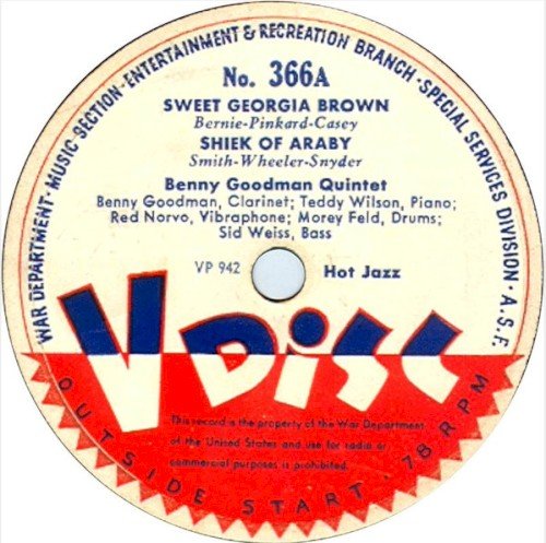 Copertina Sweet Georgia Brown / Shiek of Araby / Back O’ Town Blues