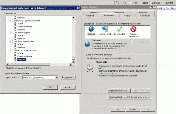 noia di avvisi internet explorer